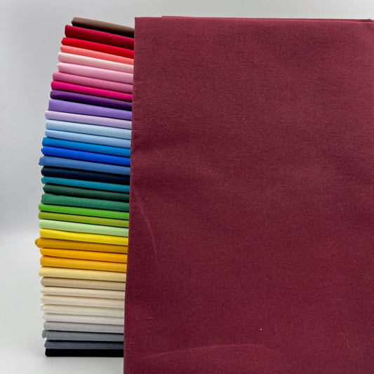 Kushion Cotton Solids Mid Weight Fabric - Burgundy Red