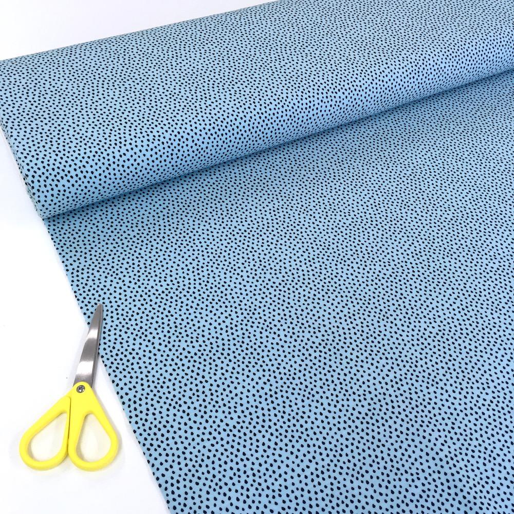 Mini Raindrops Printed Jersey Dots Light Blue - Frumble Fabrics