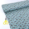 Organic Rainbows And Hearts Printed Jersey Mint - Frumble Fabrics