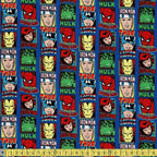 Camelot - Licensed - Marvel Comic Heroes Blue Sewing Fabric