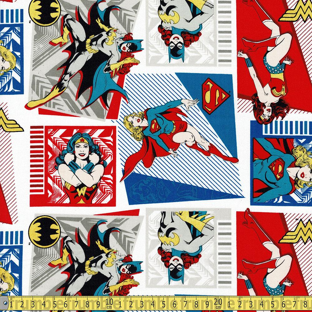 Camelot - Licensed Cottons - DC Original Heroines Red Sewing Fabric
