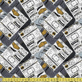 Batman 80 Anniversary Collage Batmobile Grey - Frumble Fabrics