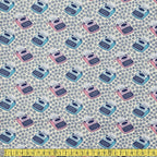 Camelot Fabric - Literary - Typewriters Creamsicle Sewing and Dressmaking Fabric