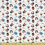 Camelot Fabric - Stronger Together - Faces Cream Sewing and Dressmaking Fabric