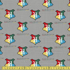 Camelot Fabrics - Harry Potter Hogwarts Crest - Grey Sewing and Dressmaking Fabric