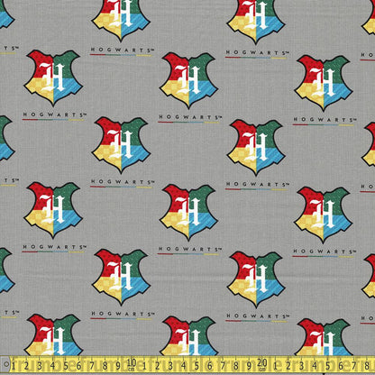 Camelot Fabrics - Harry Potter Hogwarts Crest - Grey Sewing and Dressmaking Fabric