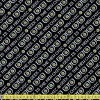 Camelot Fabrics - Rubiks Cube Geek Is New Chic Black - Sewing and Dressmaking Fabric