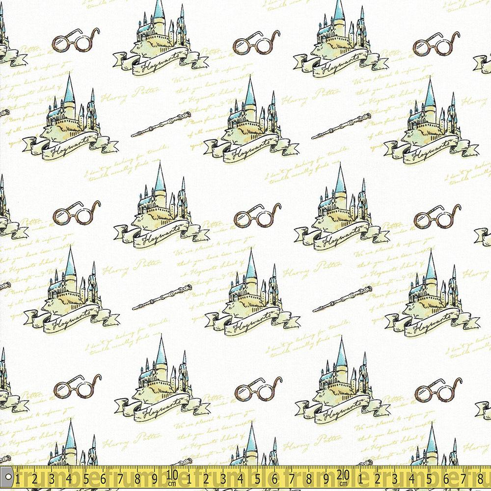 Harry Potter Hogwarts White Fabric by Camelot