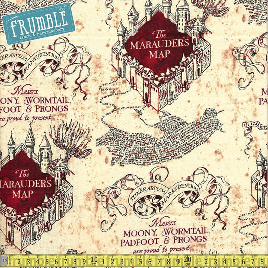Harry Potter Marauders Map Tan - Frumble Fabrics