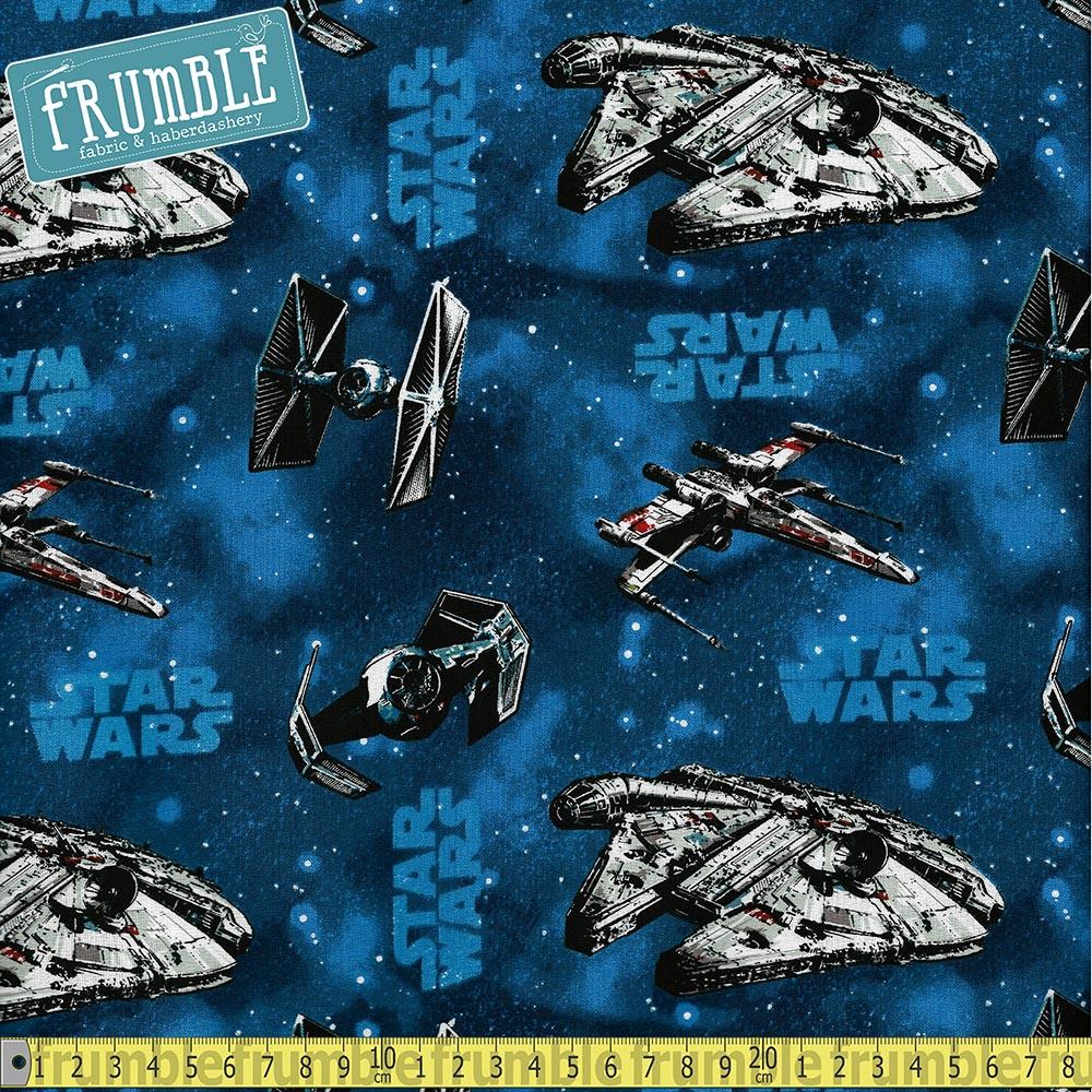 Star Wars Ships Blue - Frumble Fabrics