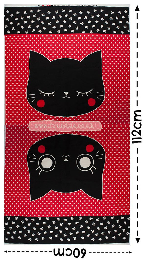 Nyan Cat Made Panel 60cm Red - Frumble Fabrics