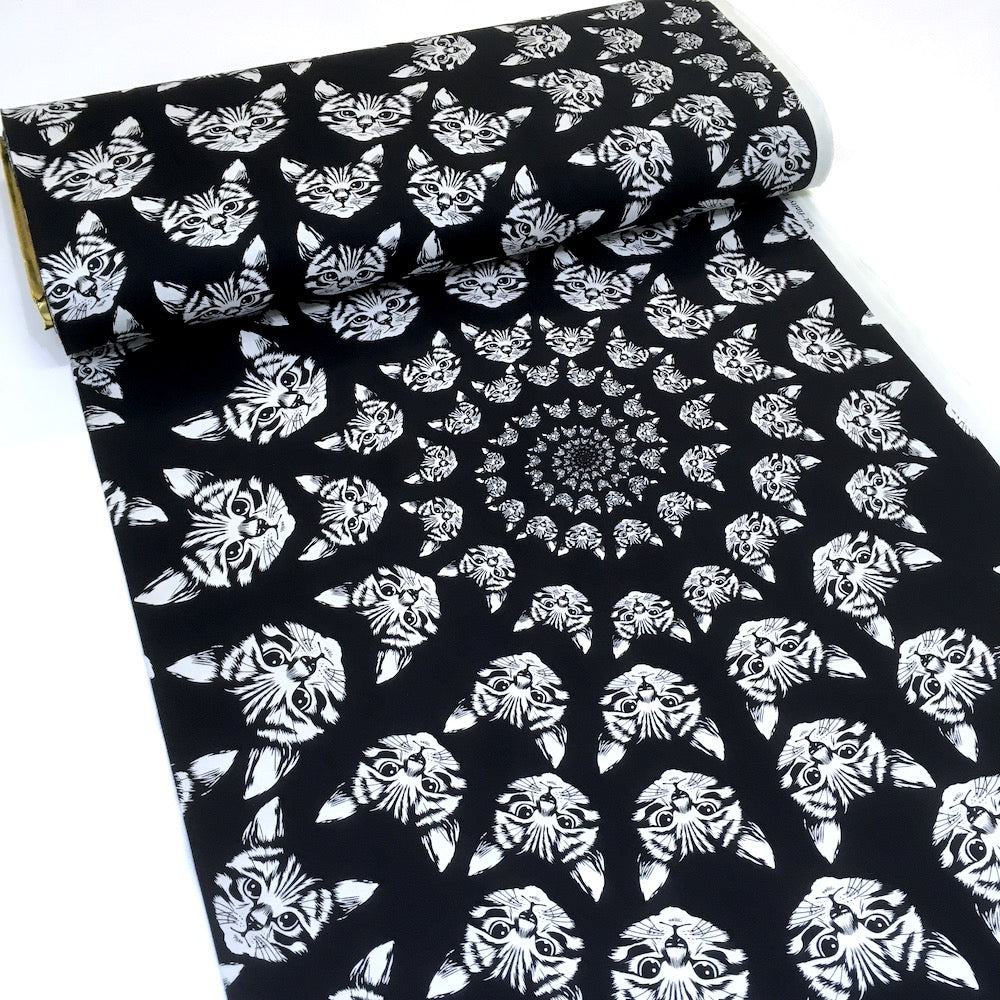 Cat-finity Black and White - Frumble Fabrics
