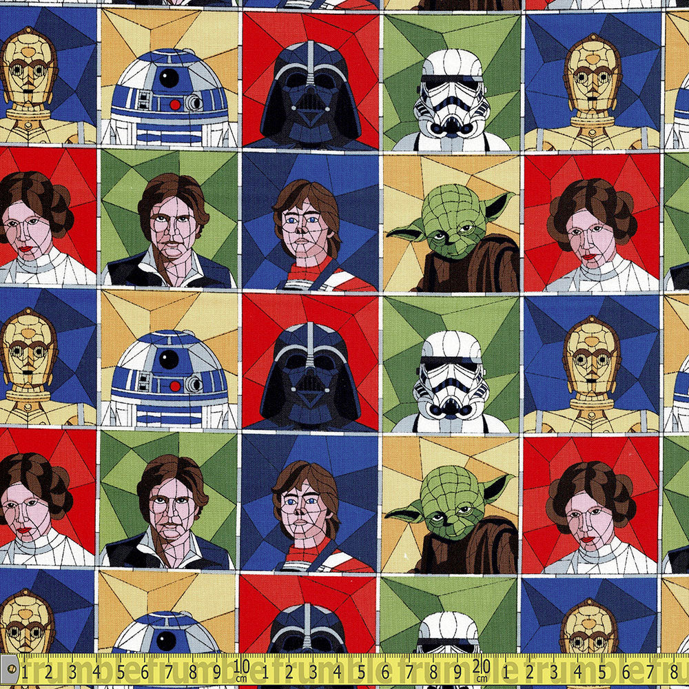 Classic Star Wars Stained Glass Portraits - Korean Woven Fabric - Multi Sewing and Dressmaking Fabric