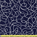 Cloud 9 Organic Cottons - Following Dreams - Sweet Loops Navy - Sewing and Dressmaking Fabric