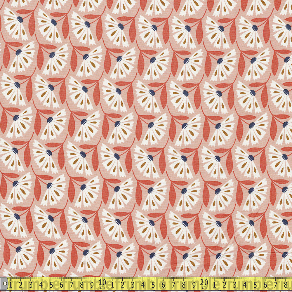 Cloud 9 Rayon Fabric - Floral Deco - Daisy Sewing and Dressmaking Fabric