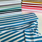 25mm Beach Stripe - Cotton Poplin - Copen
