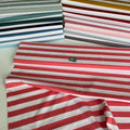 25mm Beach Stripe - Cotton Poplin - Coral