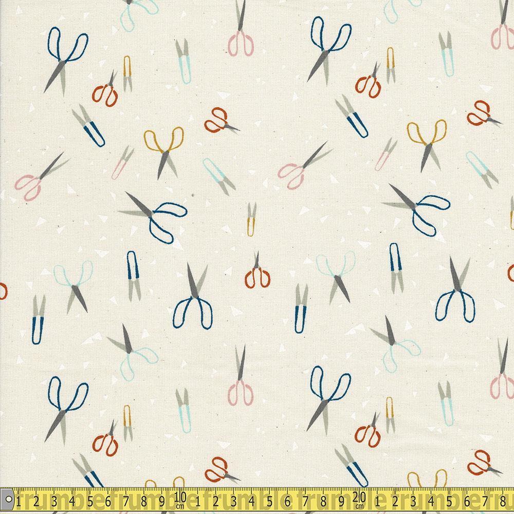 Cotton and Steel - Paper Cuts - Snip Snip Natural Sewing Fabric