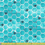 Cotton and Steel - Pollinator - Bumblehoney Aqua Sewing Fabric