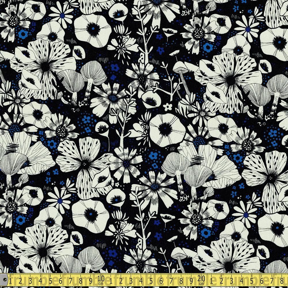 Cotton and Steel RAYON - Cat Lady - Purrfect Hiding Spot Black Sewing Fabric