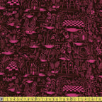 Cotton and Steel RAYON - Rifle Paper Co - Wonderland Magic Forest Magenta Sewing and Dressmaking Fabric