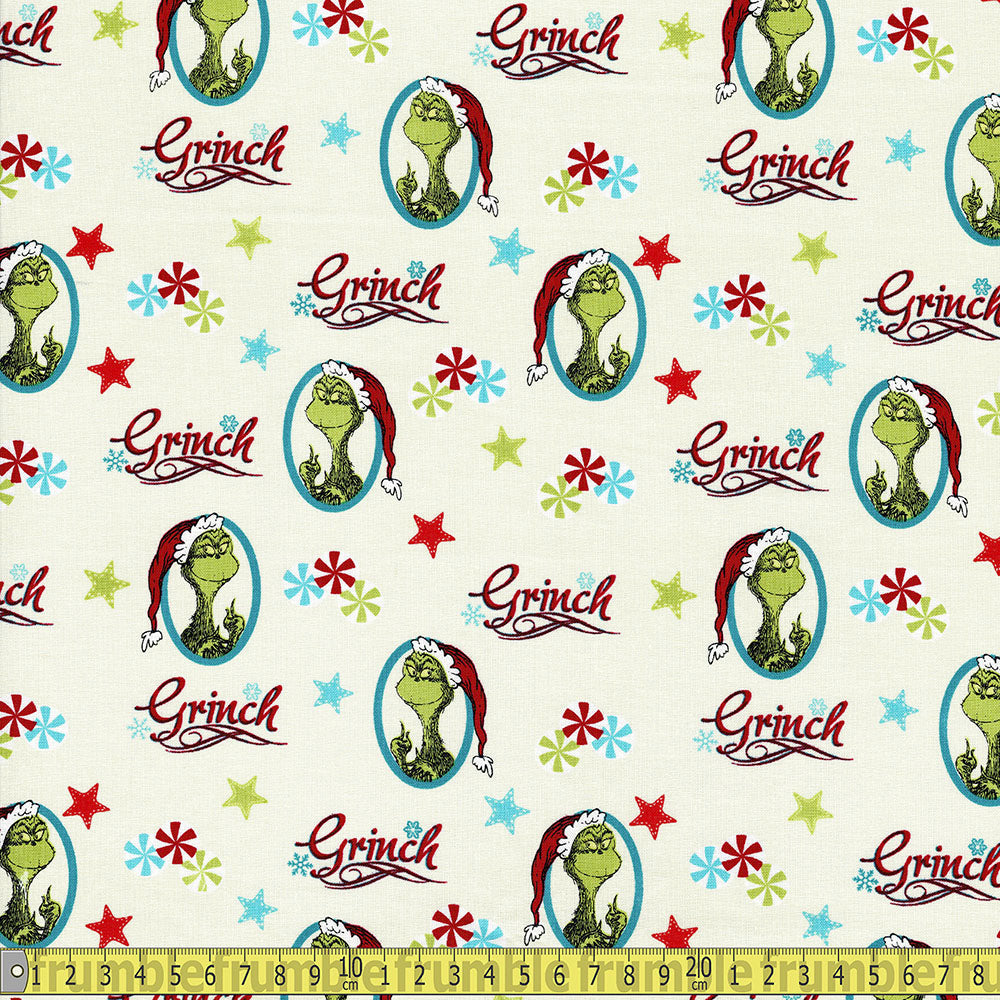 Craft Cotton Company - Dr Seuss The Grinch - Festive Grinch Sewing and Dressmaking Fabric