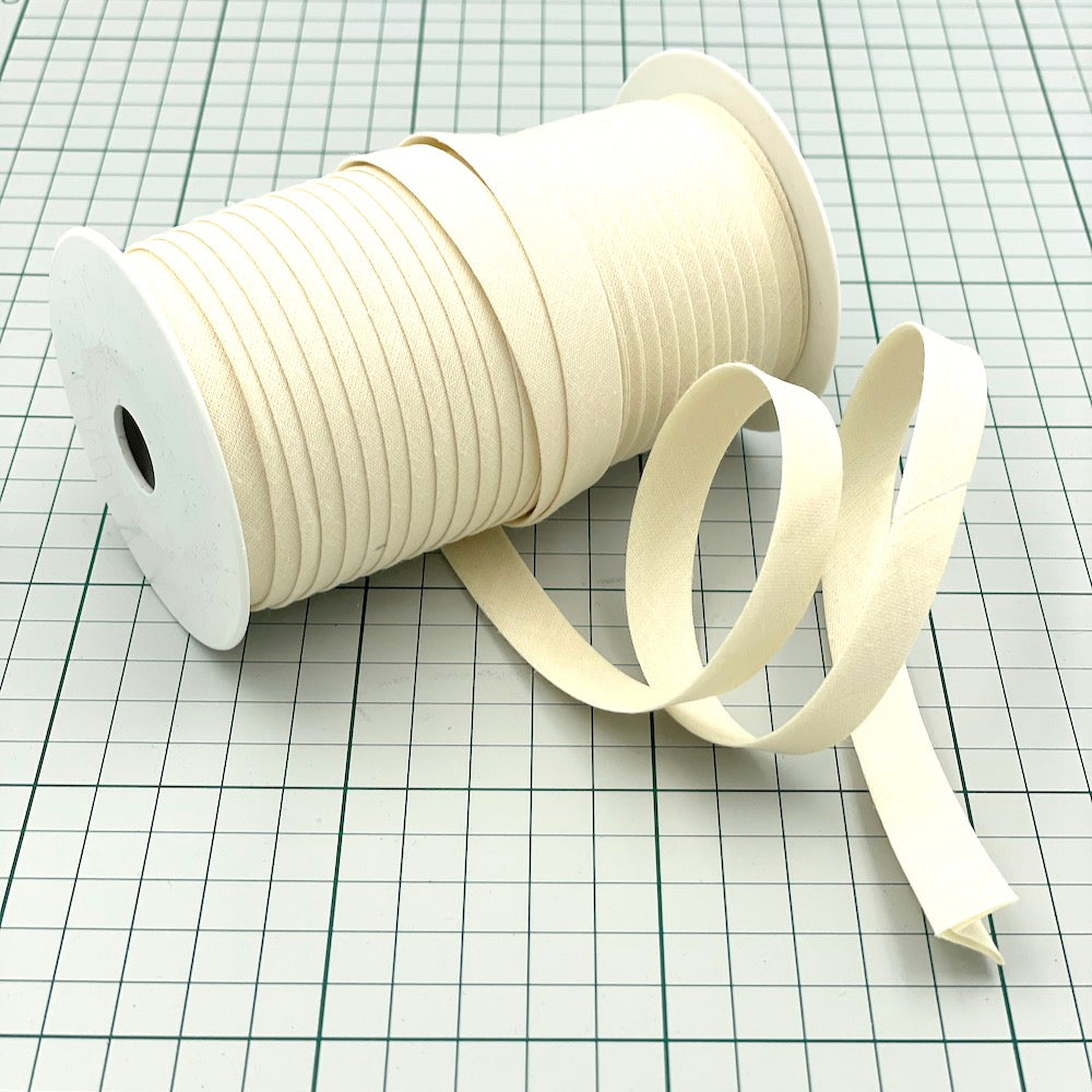 25m Reel of Plain 12mm Double Fold Bias Binding