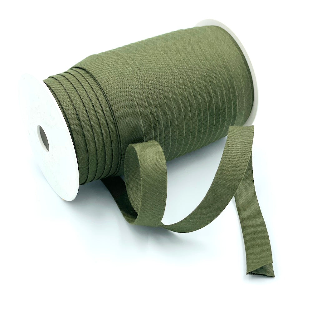 25m Reel of Plain 12mm Double Fold Bias Binding