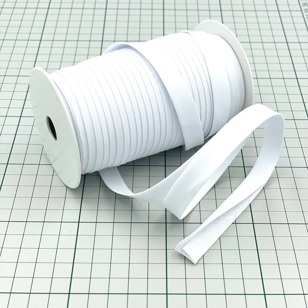 25m Reel of Plain 12mm Double Fold Bias Binding