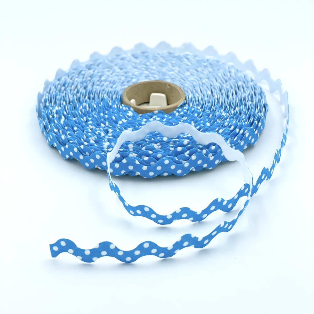 25m Reel of 15mm Polka Dot Ric Rac Bias