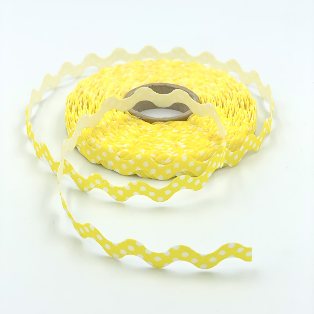 25m Reel of 15mm Polka Dot Ric Rac Bias