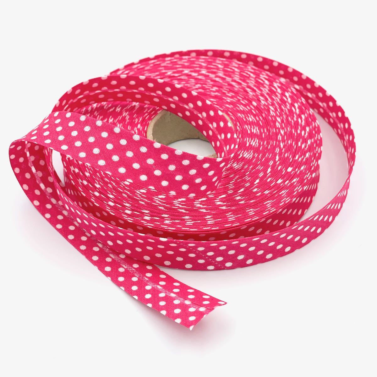 25m Reel of 18mm Polka Dot Bias Binding