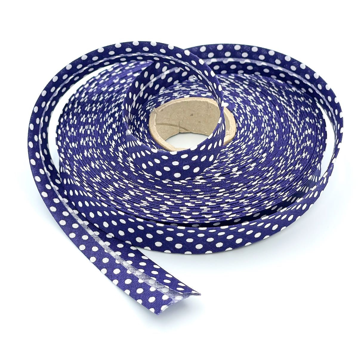 25m Reel of 18mm Polka Dot Bias Binding