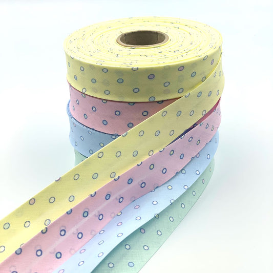 25m Reel of 25mm Bubble Dot Bias Binding