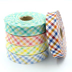 25m Reel of 25mm Carnival Check Bias Binding