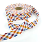 25m Reel of 25mm Carnival Check Bias Binding