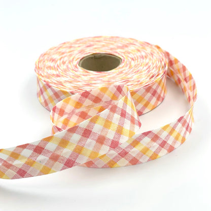 25mm Carnival Check Bias Binding