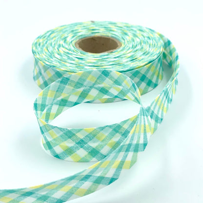 25mm Carnival Check Bias Binding