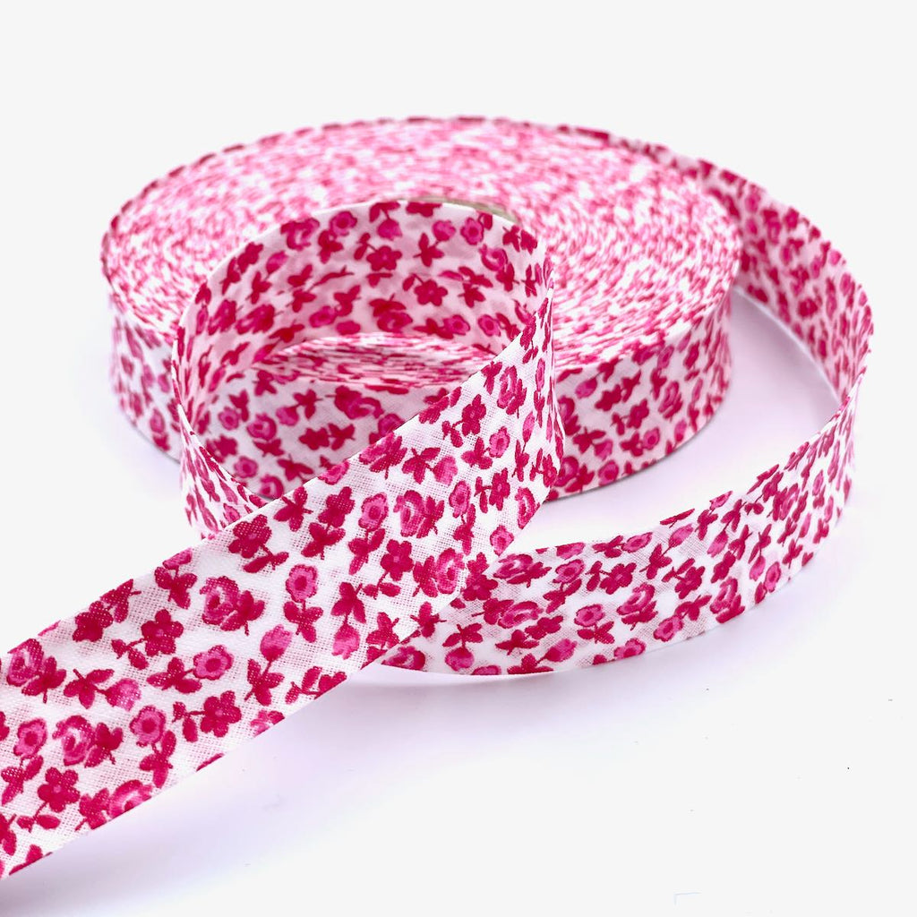25m Reel of 25mm Floral Bias Binding
