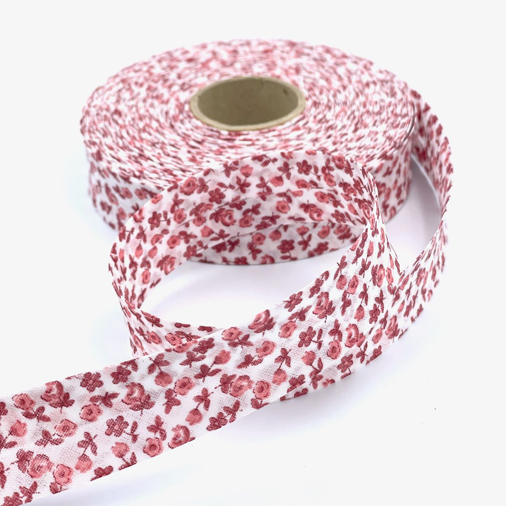25m Reel of 25mm Floral Bias Binding