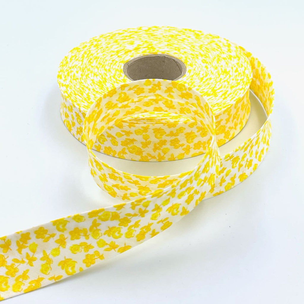 25m Reel of 25mm Floral Bias Binding