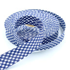 5m Roll of 25mm Gingham Bias Binding