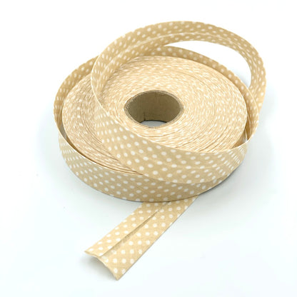 25m Reel of 25mm Polka Dot Bias Binding