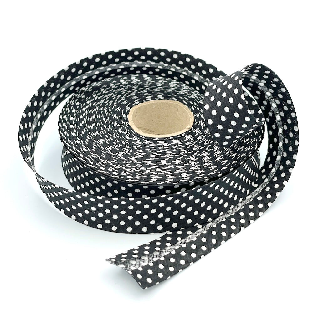 25mm Polka Dot Bias Binding