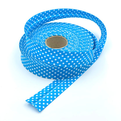 25m Reel of 25mm Polka Dot Bias Binding