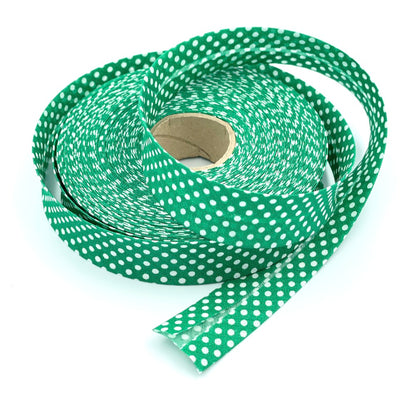 25m Reel of 25mm Polka Dot Bias Binding