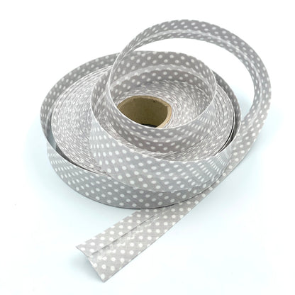 25m Reel of 25mm Polka Dot Bias Binding