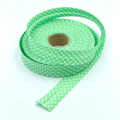 25m Reel of 25mm Polka Dot Bias Binding