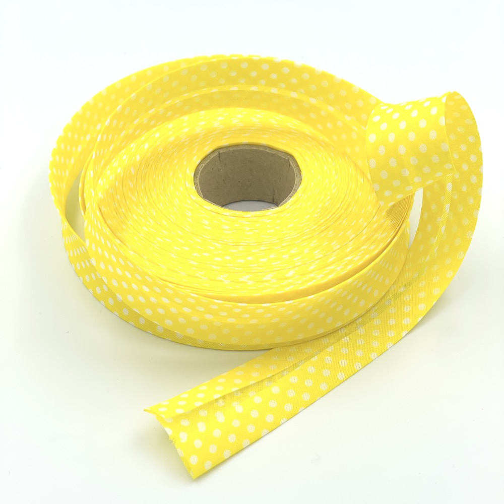 25m Reel of 25mm Polka Dot Bias Binding