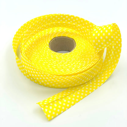 25m Reel of 25mm Polka Dot Bias Binding